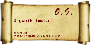 Orgonik Imola névjegykártya